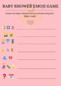 Downloadable Baby Shower Emoji Game