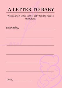 Letter to Baby baby shower downloadable