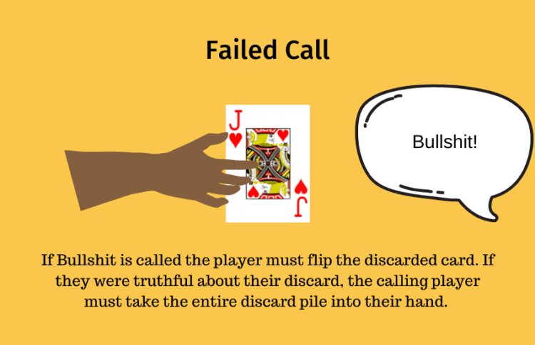 BULLSHIT CARD GAME FAILED CALL