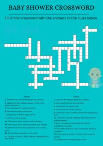 Baby shower crossword 2