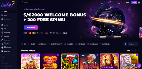 Lucky7even Casino - Best Instadebit Casino in Canada for Overall Play
