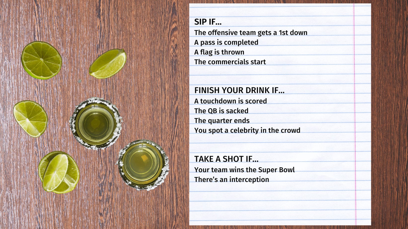 SUPER BOWL DRINKING GAME Game Rules How To Play SUPER BOWL DRINKING GAME