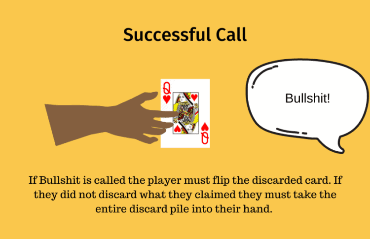 BULLSHIT CARD GAME SUCCESSFULL CALL