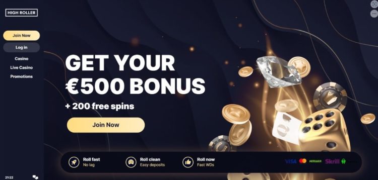 high roller casino home page