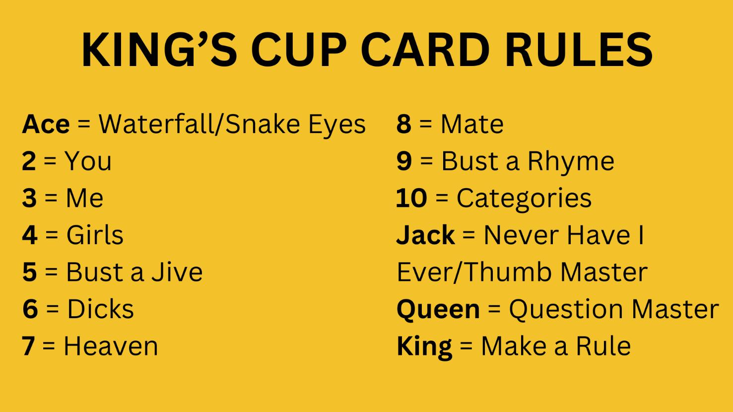 kings cup cards game rules