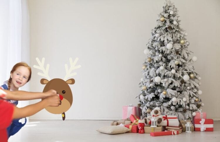 pin the nose on Rudolph